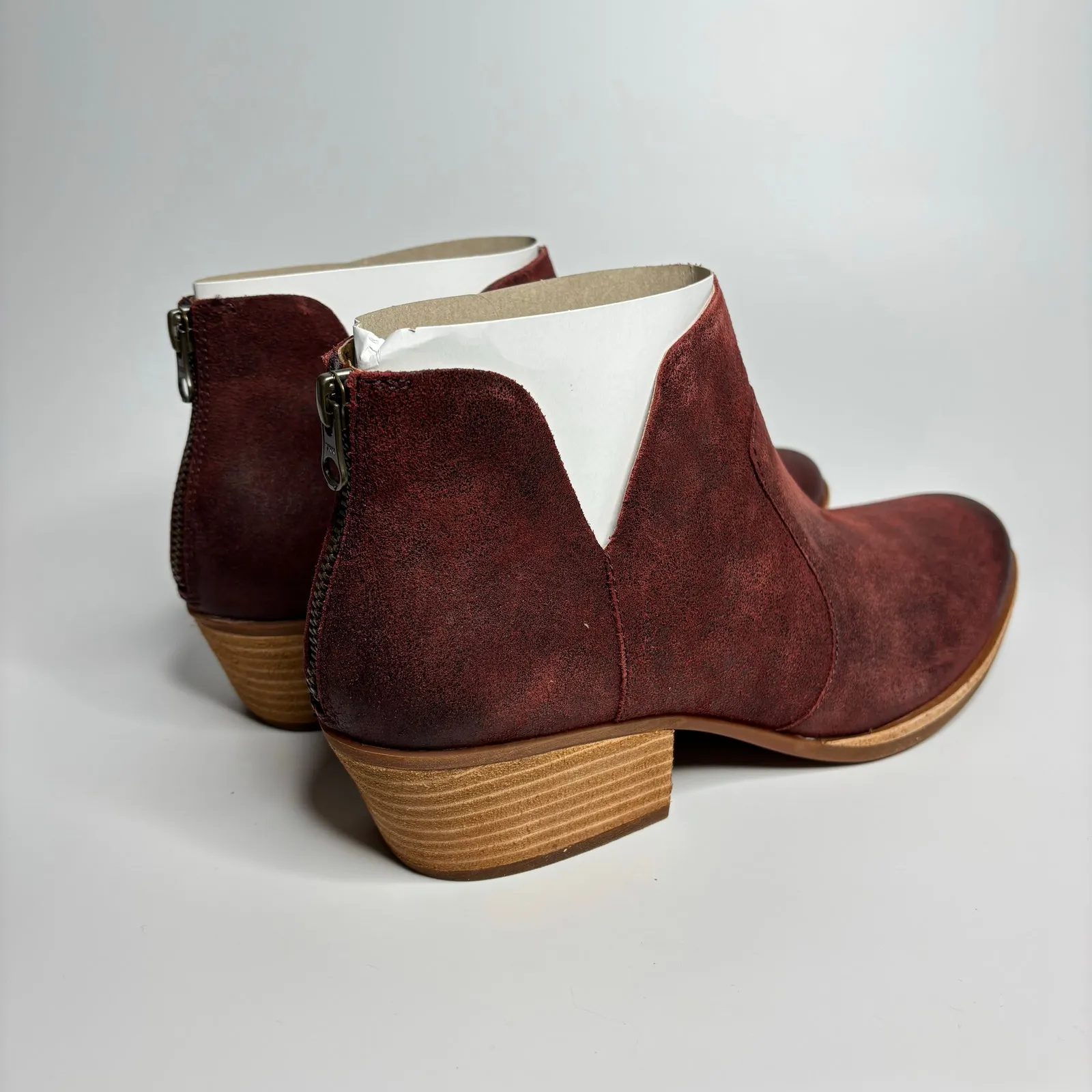 Kork-Ease Skye Leather Ankle Boot in Dark Red Brick Distressed - Image 5