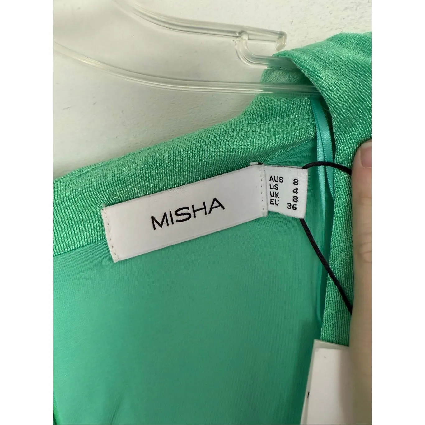 Misha Women’s 4 Francis Vivid Jade Dress New Slinky Stretchy Green - Image 3