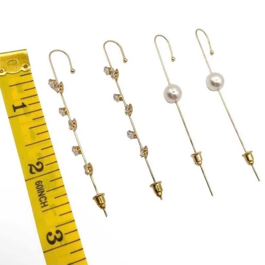 NWOT Bundle of Gold Cubic Zirconia Ear Cuff Earrings - Image 3