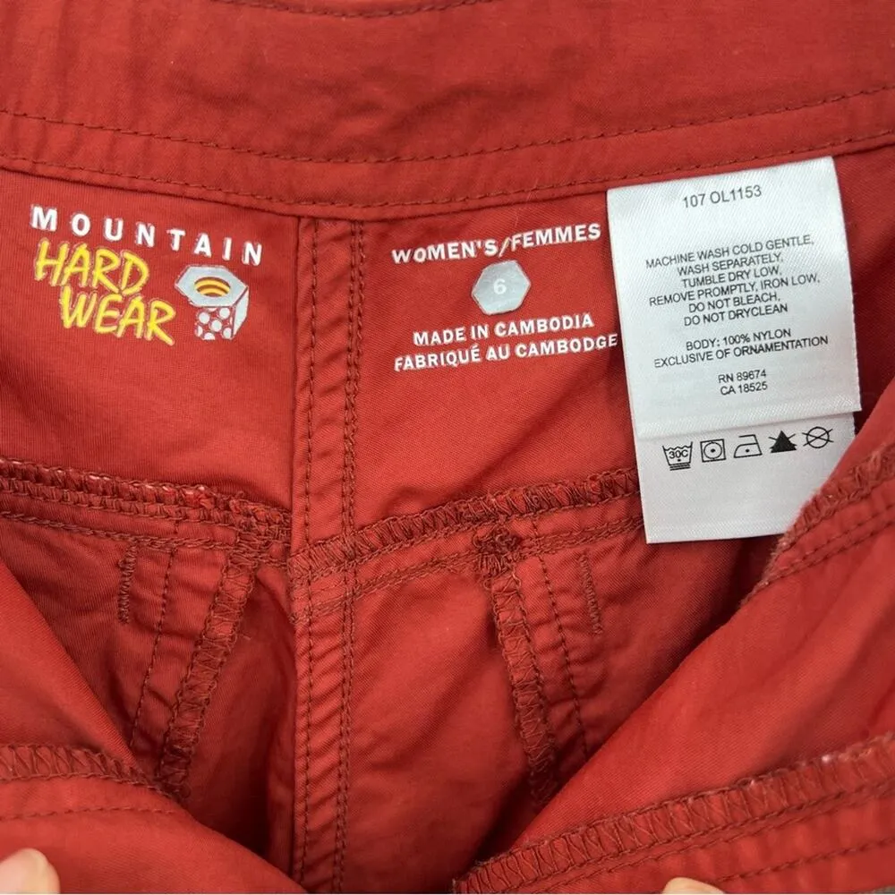 Mountain Hardwear 100% nylon orange outdoor active cropped zip pocket pants 6 - Image 8