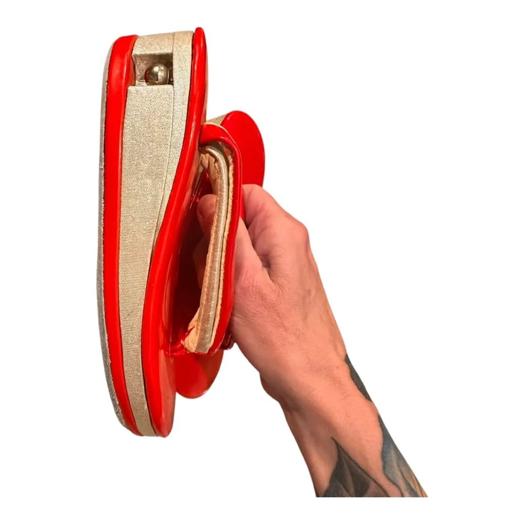 Vintage Japanese Red Lacquer Geta Sandals 23cm Wooden Kimono Shoes Size 6.5 - Image 2