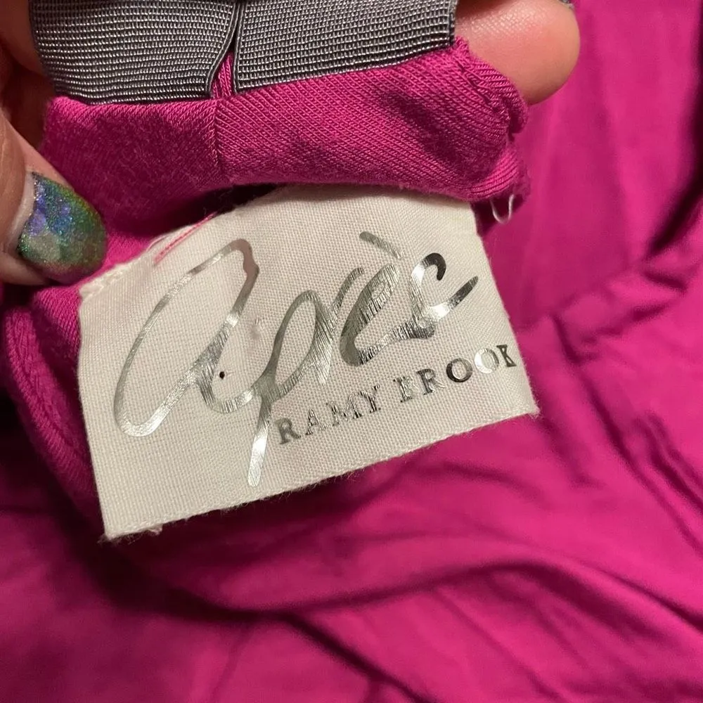 Apres Ramy Brook Magenta Gray Lisa Cross Front Tank Top, Medium - Image 4