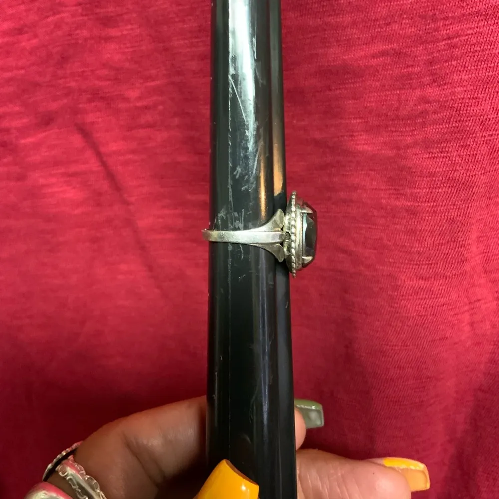 Elegant Sterling Silver 925 and Metallic Black Stone Ring - Image 6