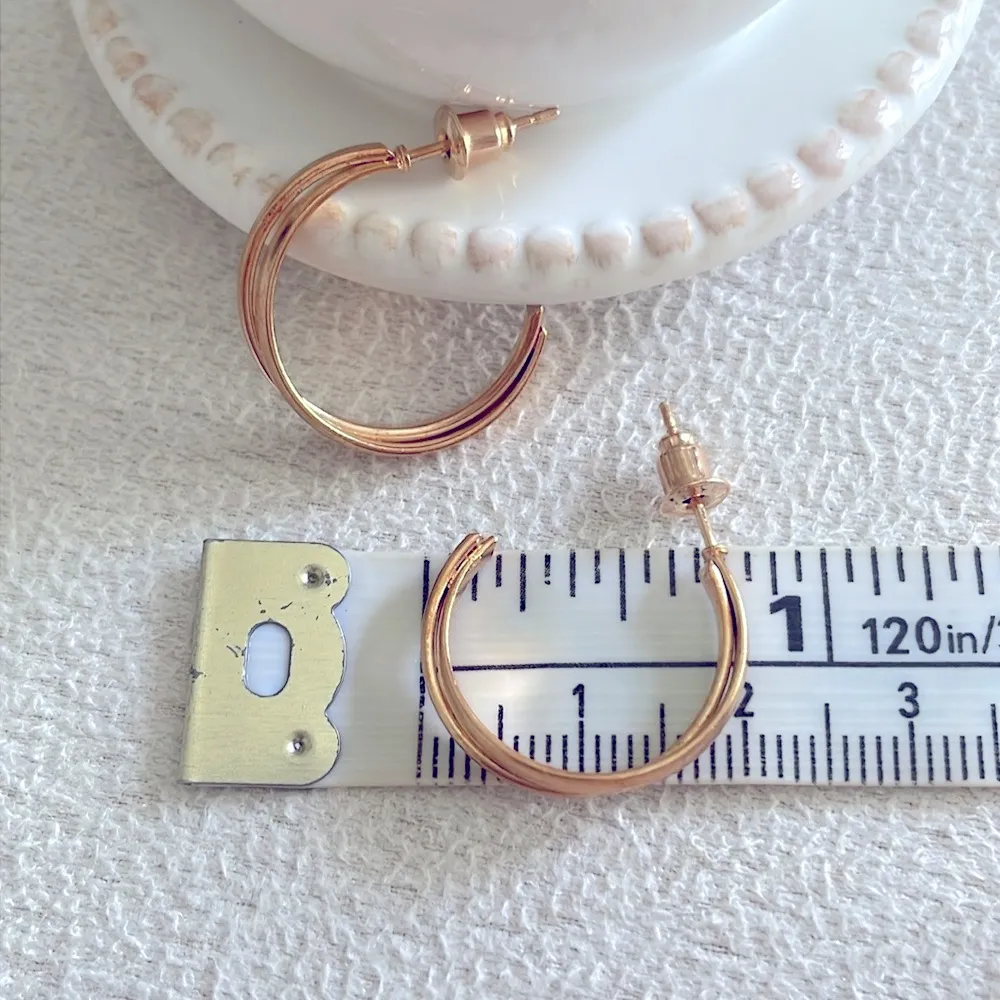 Double open hoop earrings - Image 3