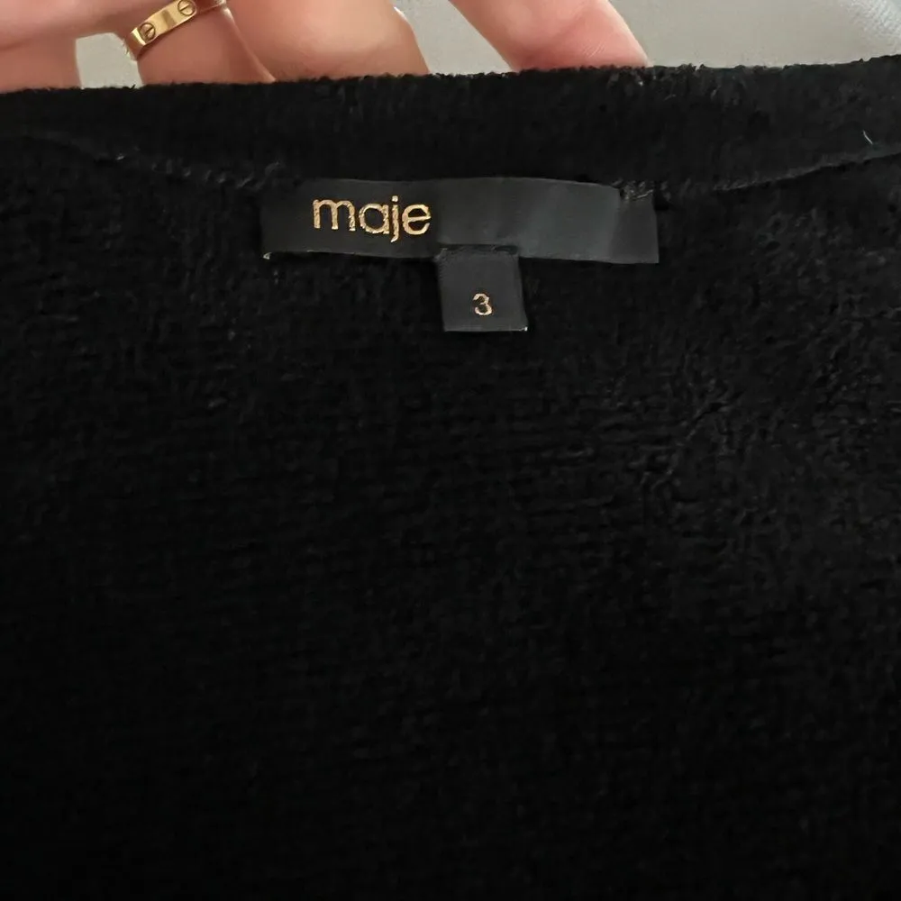 Maje Cardigan Geometric-Print Cardigan Black Large - Image 3