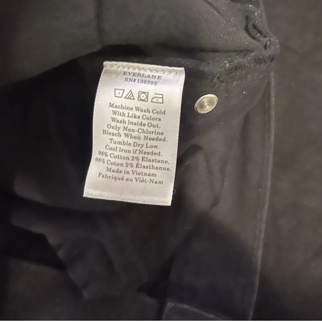 Everlane Black Hem Frayed Copped Jeans Size 28 Denim Stretch Preppy City - Image 6