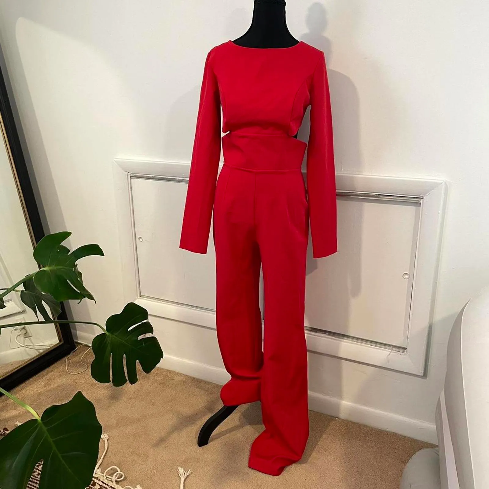 Red Sexy Open Back Jumpsuit size medium - Image 4