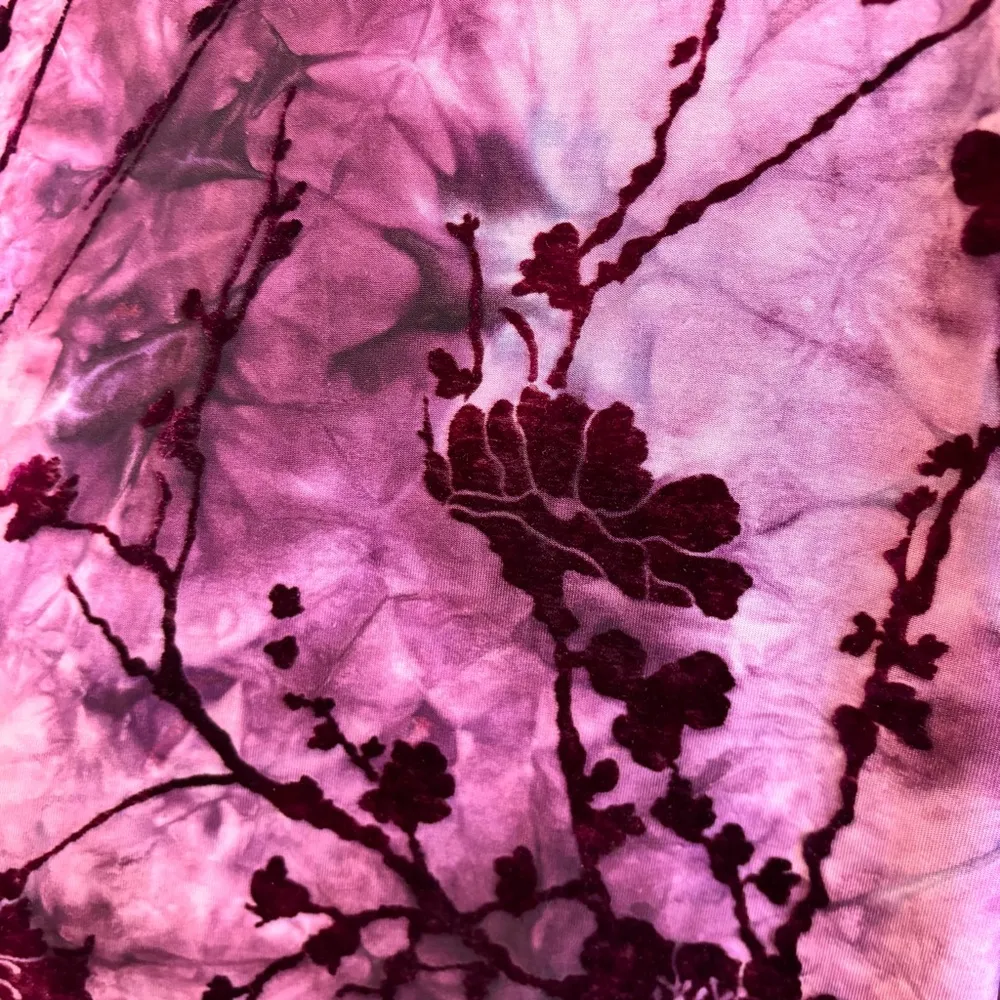 Y2K 90's Whimsical Tie Dye Floral Velvet Mesh Women's Faux Wrap Top Size Large - Image 8