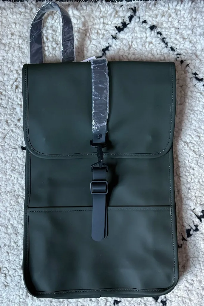 Rains NWT Backpack Mini olive green commuter student school waterproof bag Black - Image 1