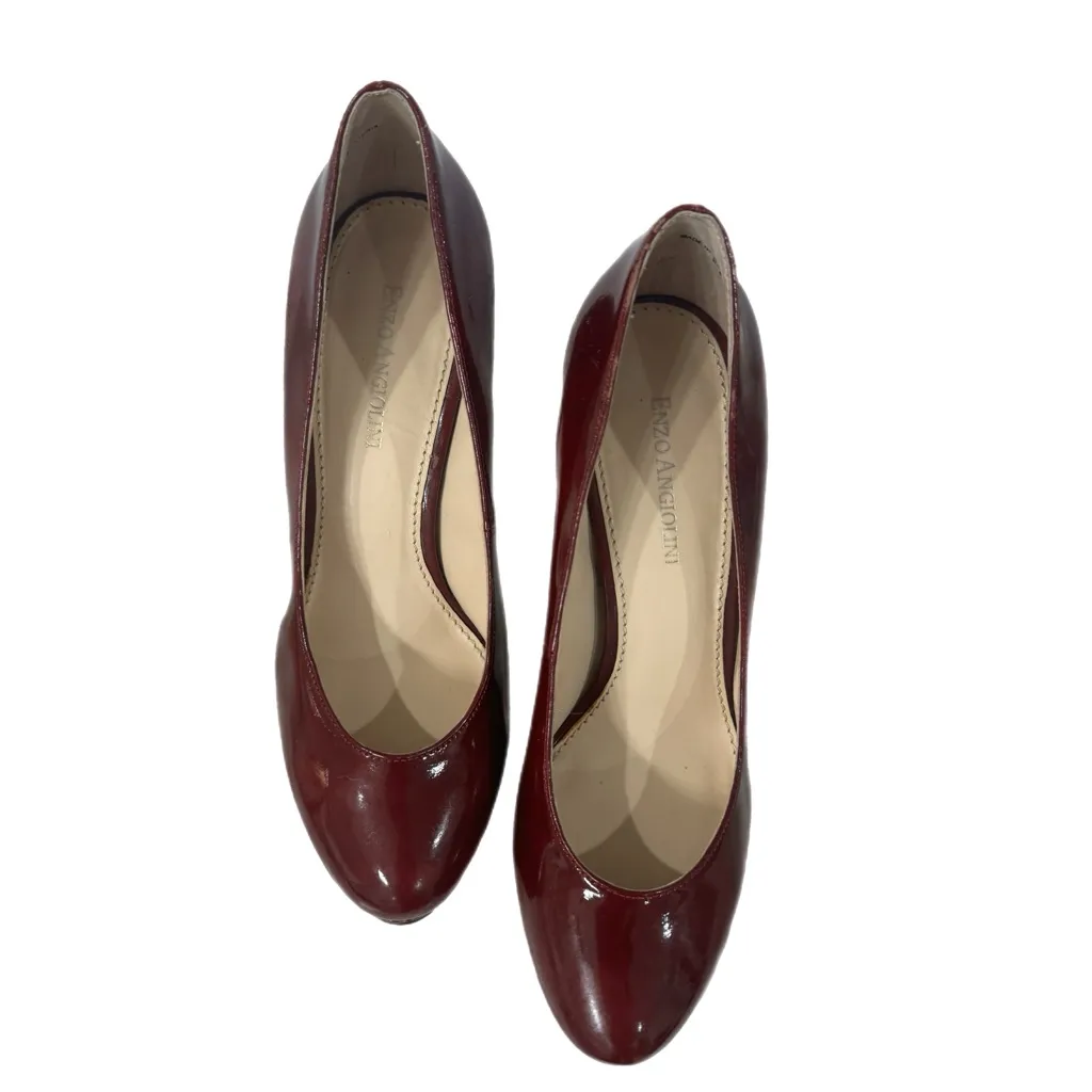 Enzo Angiolini High Heels Women’s Sz 6 Merlot Snake Skin Vegan Patent Leather - Image 9
