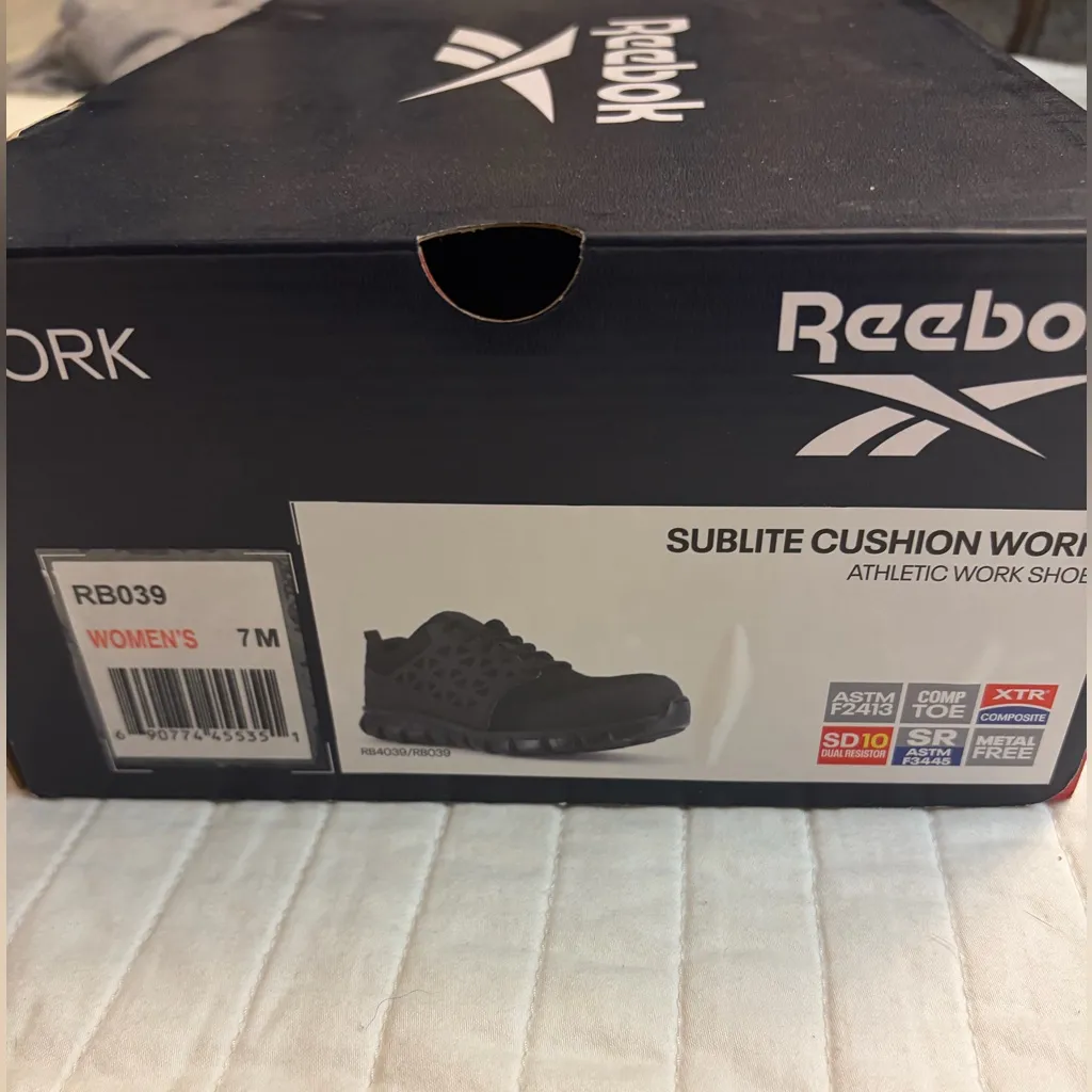 Reebok Work Sublite Cushion Work Comp Toe Black NIB - Image 8