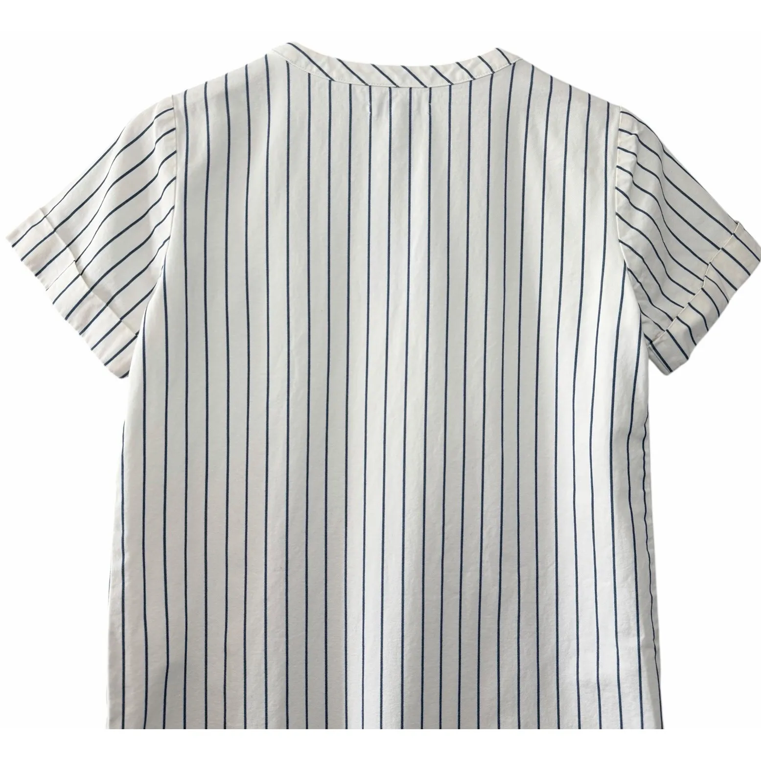 Madewell Womens Ivory Navy Stripe Cotton Tunic Shift Dress XS Pockets Nautical - Image 5