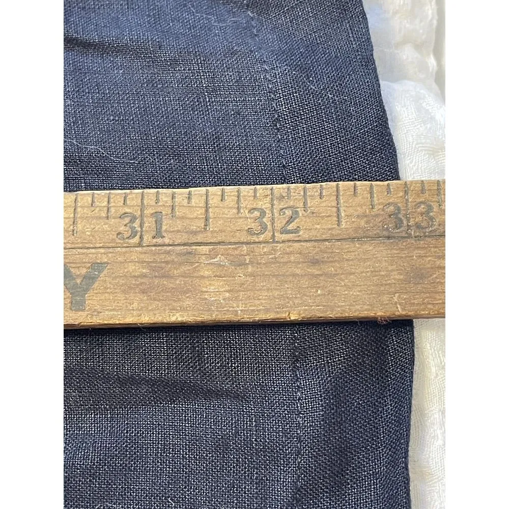 Ellen Tracy Linen Dress Tunic Gold Accents Roll Tab Sleeves‎ Lagenlook Charcoal - Image 7