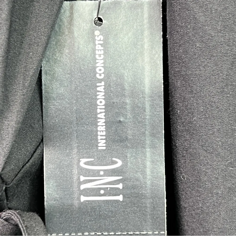 INC International Concepts XXL Long Sleeve Surplice Peplum Wrap Tie Blou… Black - Image 6