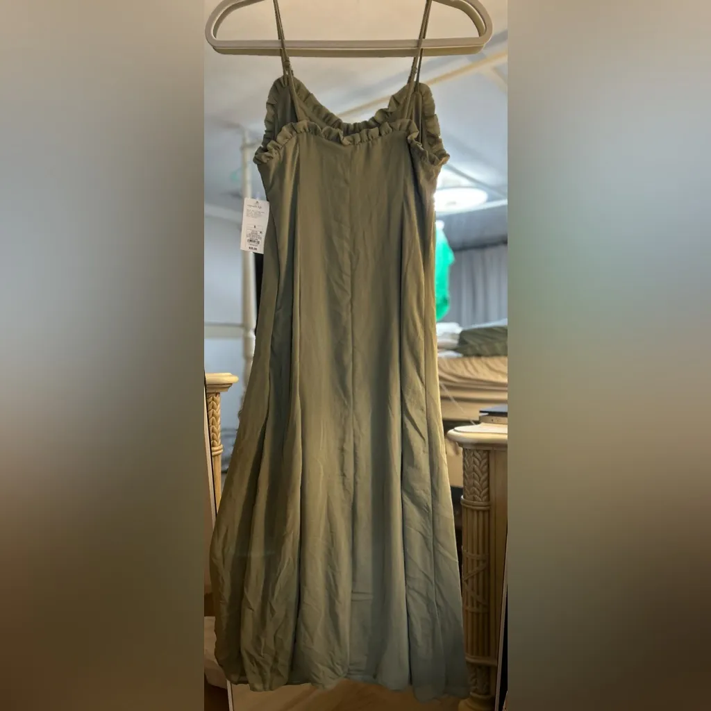NEW A New Day Sage Midi Flowy Spaghetti Strap Lined Dress S - Image 3