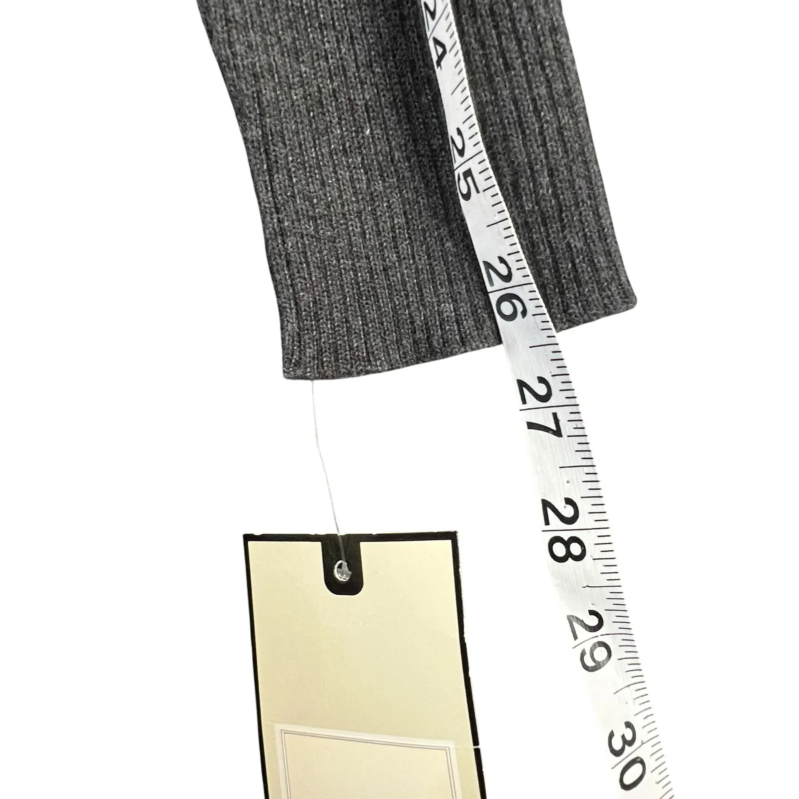 Dana Buchman Sweater Dress With Scarf XL Gray Ribbed Fit Flare Timeless Career - Image 10