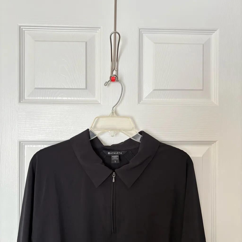 Athleta Black Large Advantage‎ Polo Workout Casual Top Spring 2023 - Image 5