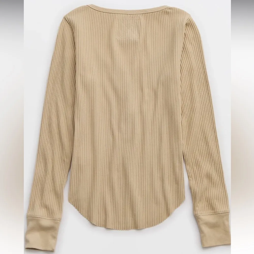 Aerie Ribbed Henley Shirt - Image 4