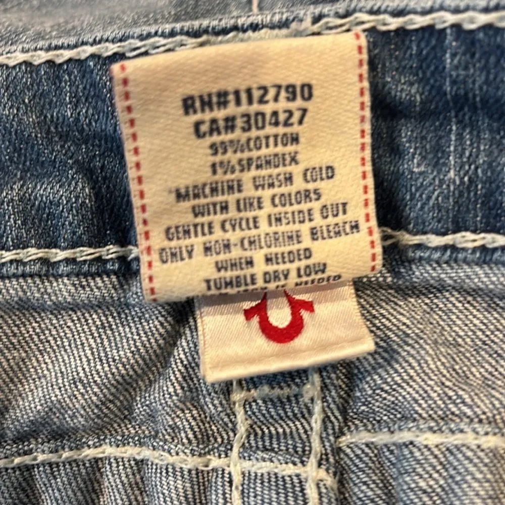 True Religion Distressed Sophie Denim Bermuda Shorts Blue Women’s Size 25 - Image 6