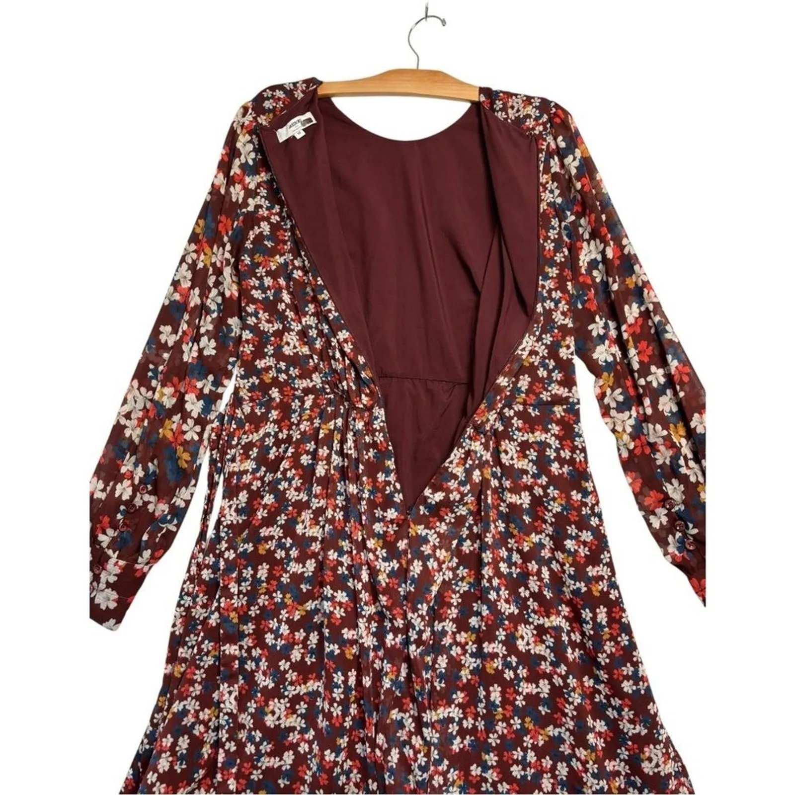 JASON WU Collective Red Floral Tie Waist Dress Mini Crew Neck Seen on TV Size 12 - Image 8