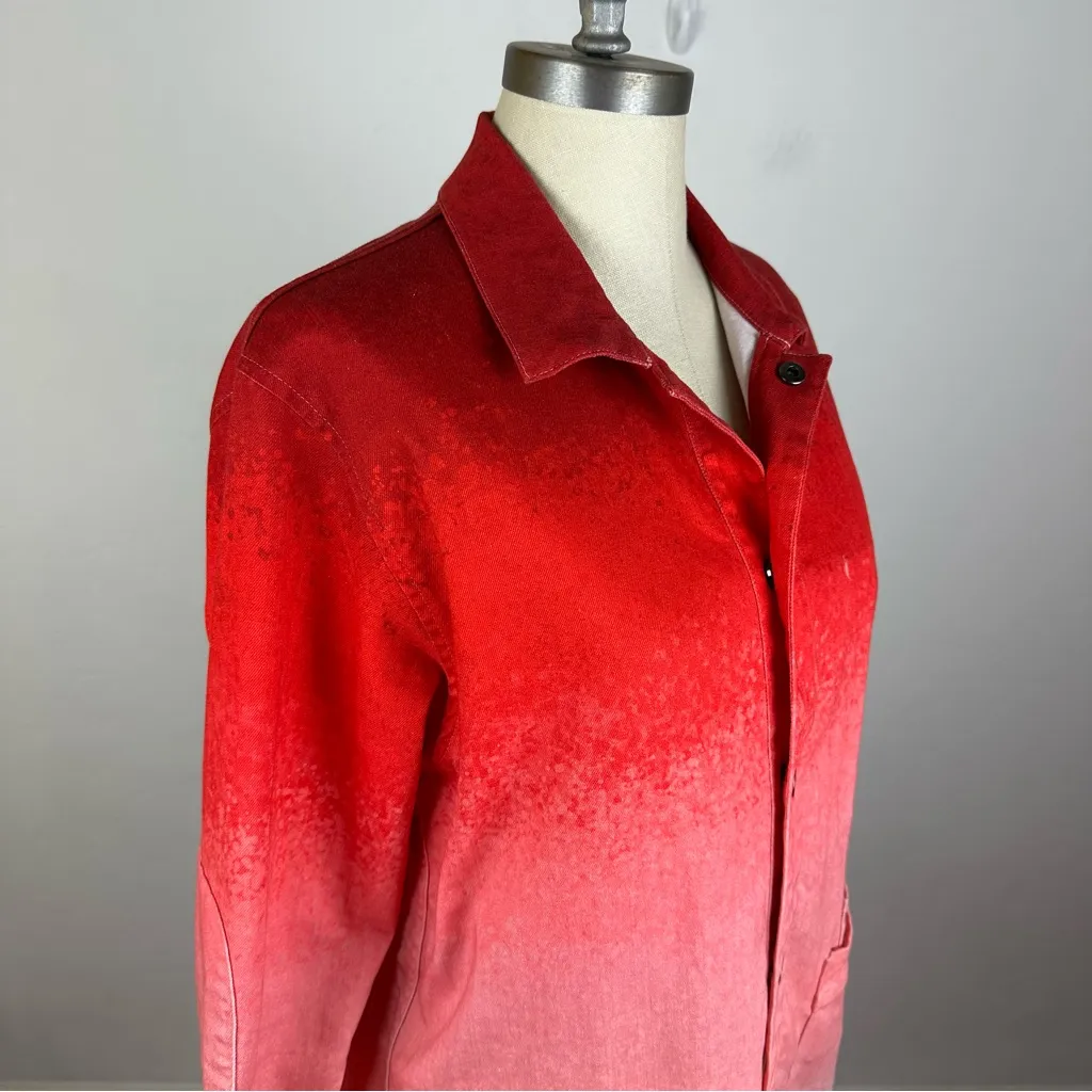 The Kit Women’s Olivia Gradient Denim Jacket Red Size M - Image 4