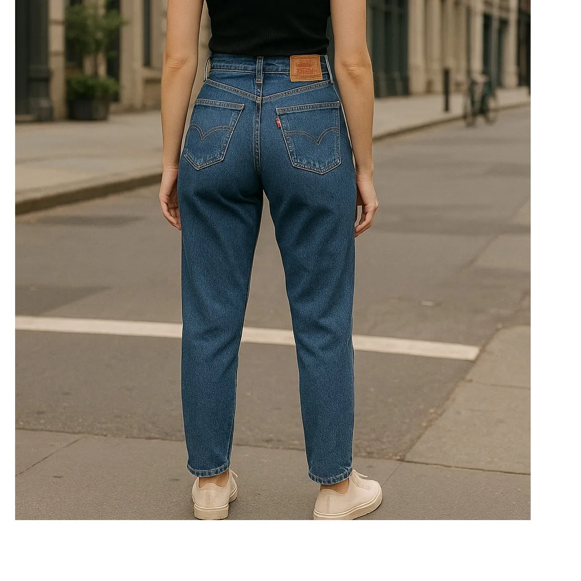 Vintage 90s Levis 550 High Waist Jeans Red Tab Tapered Dark Wash Mom Denim - Image 2