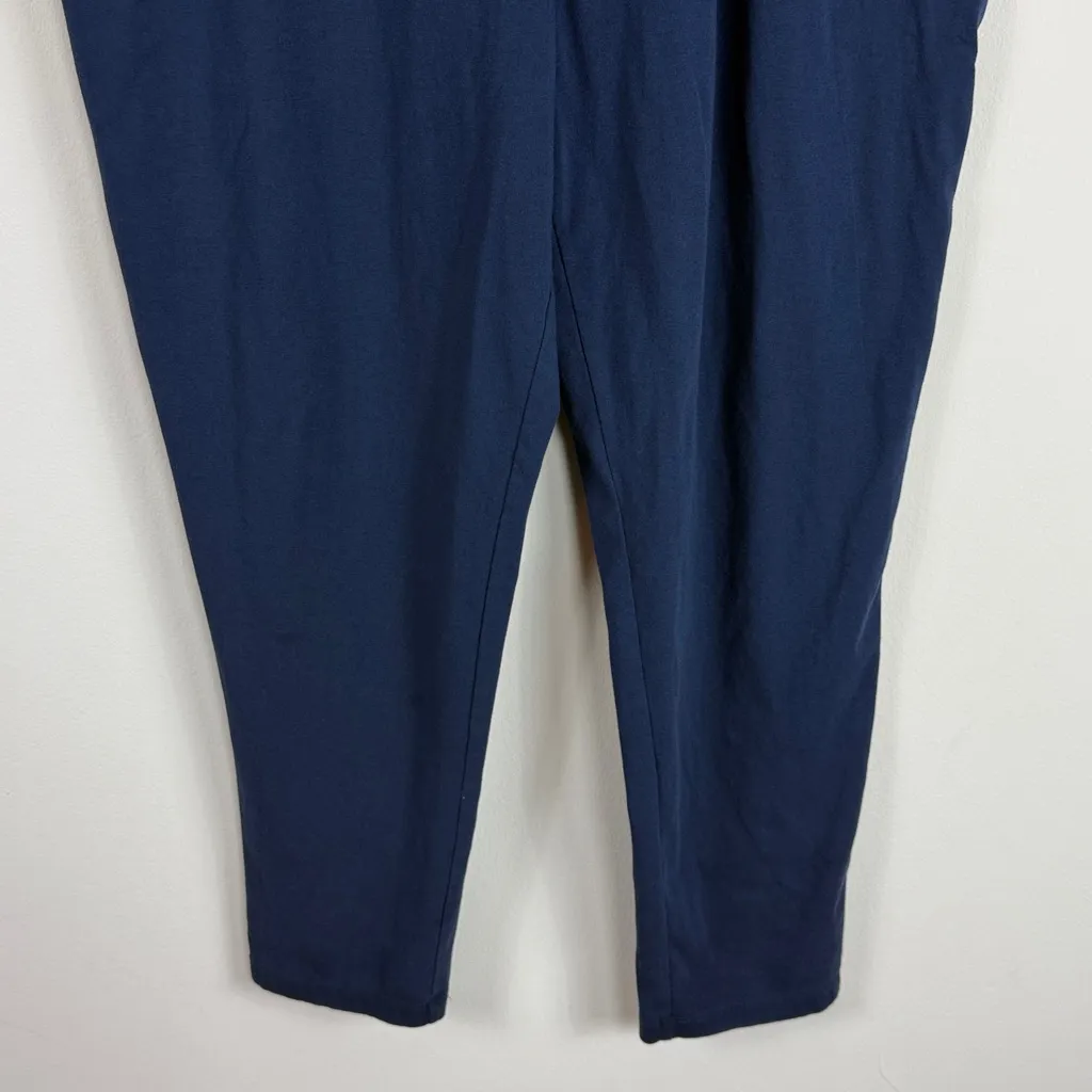 Quince‎ Organic Cotton Maternity Jumpsuit Adjustable Straps Navy Blue Size XL - Image 5