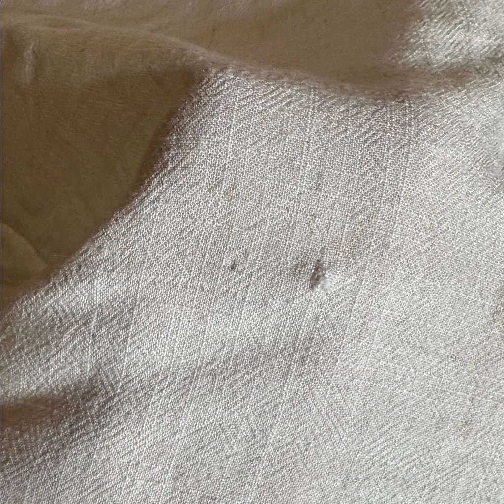 NWT THML Embroidered Boho Peasant Top Natural White Size Large | Linen Blend - Image 13