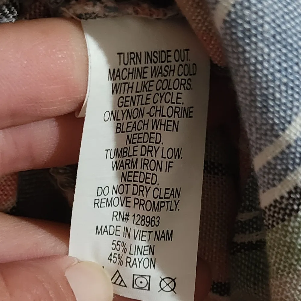 Indigo Rein Pink & Blue Stripe Knotted Cutout Linen Blend Midi Dress Size Medium - Image 7