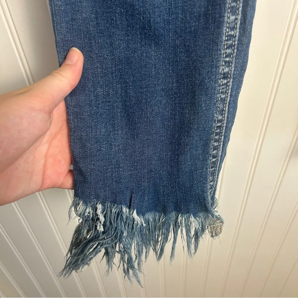 FREE PEOPLE Great Heights Frayed Skinny Jean Size 27 Stretch Denim F45 - Image 5