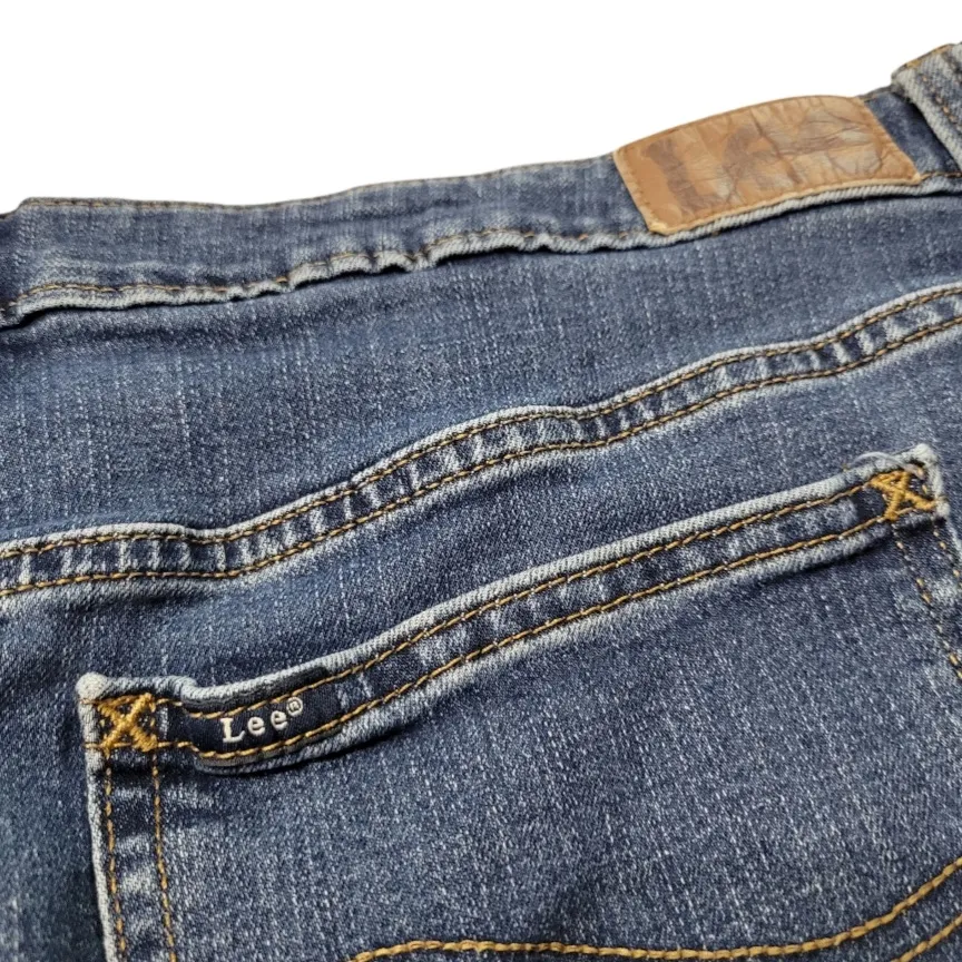 Lee Skirt Size 18 W37" Inch Waist Denim Skirt Jean Skirt Stretch Mini Skirt Blue Denim Skirt - Image 3