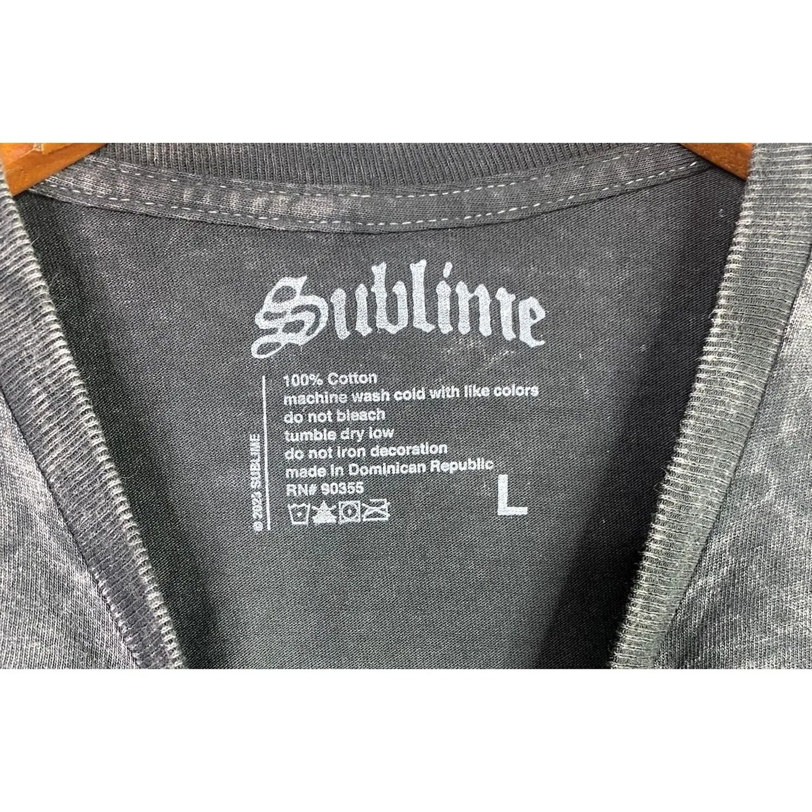 Vintage Style Sublime Long Beach Short Sleeve Crew Neck T Shirt Unisex L Grey - Image 9