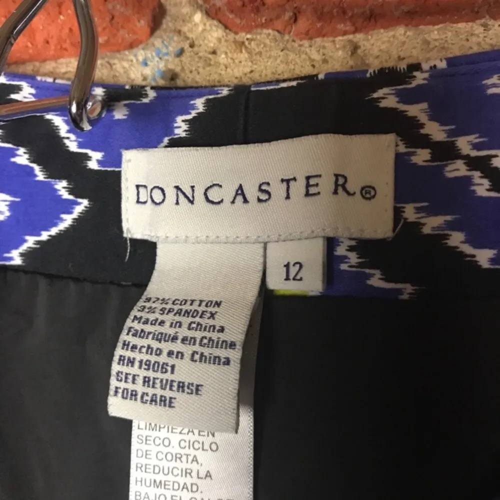 Geometric Blue Green Pencil Work Skirt 12 - Image 4