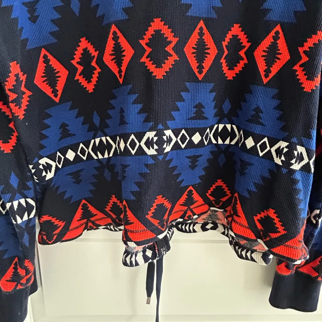 LRL Active Southwestern Zip Up Jacket Blue Red Size L - Image 11