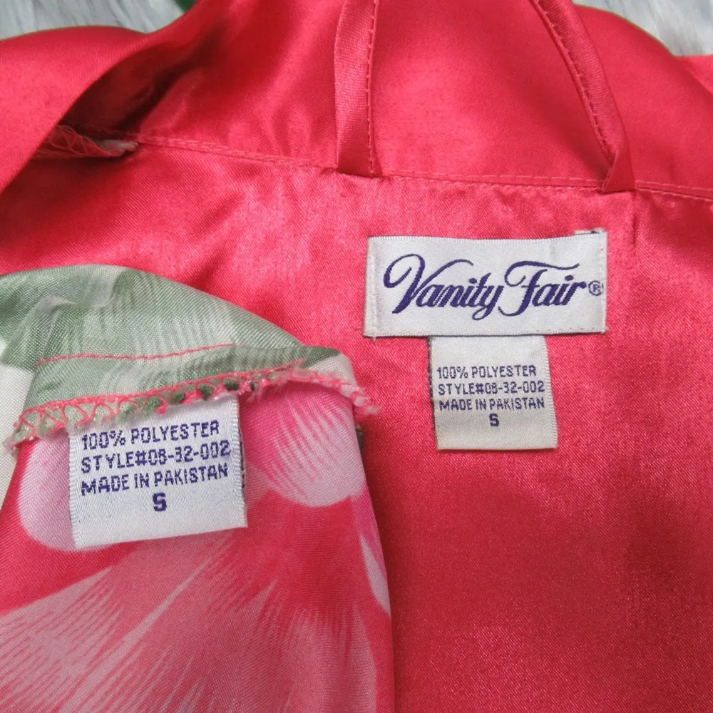 Pink Satin Floral Robe & Chemise Nightgown Set Women’s Small - Image 12