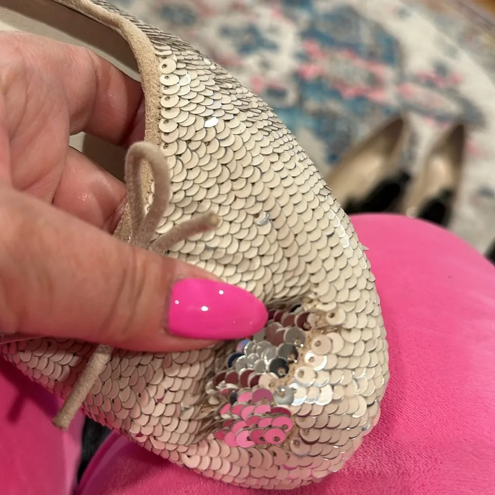 FITFLOP SEQUIN SUPERBALERINA PLATFORM BOW ROUND TOE COMFORT SHOES 10 - Image 9