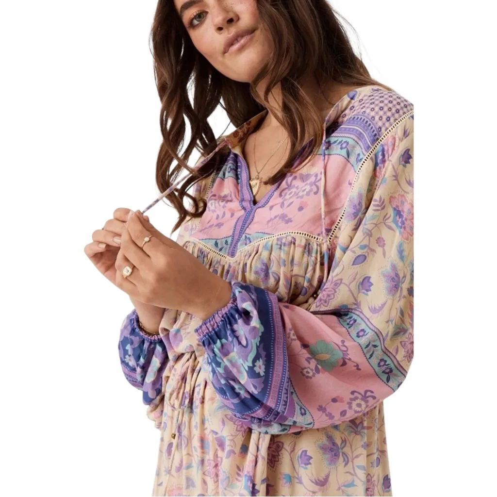 Spell & The Gypsy Portobello Road Blouse Lavender / Pink Flowy Floral Boho Top M Purple Size M - Image 2