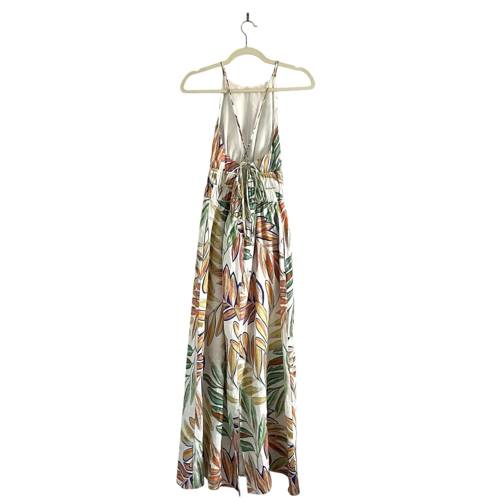 Fifteen Twenty Eden linen Sundress Sz Medium Tropical Print Coastal boho chic - Image 5