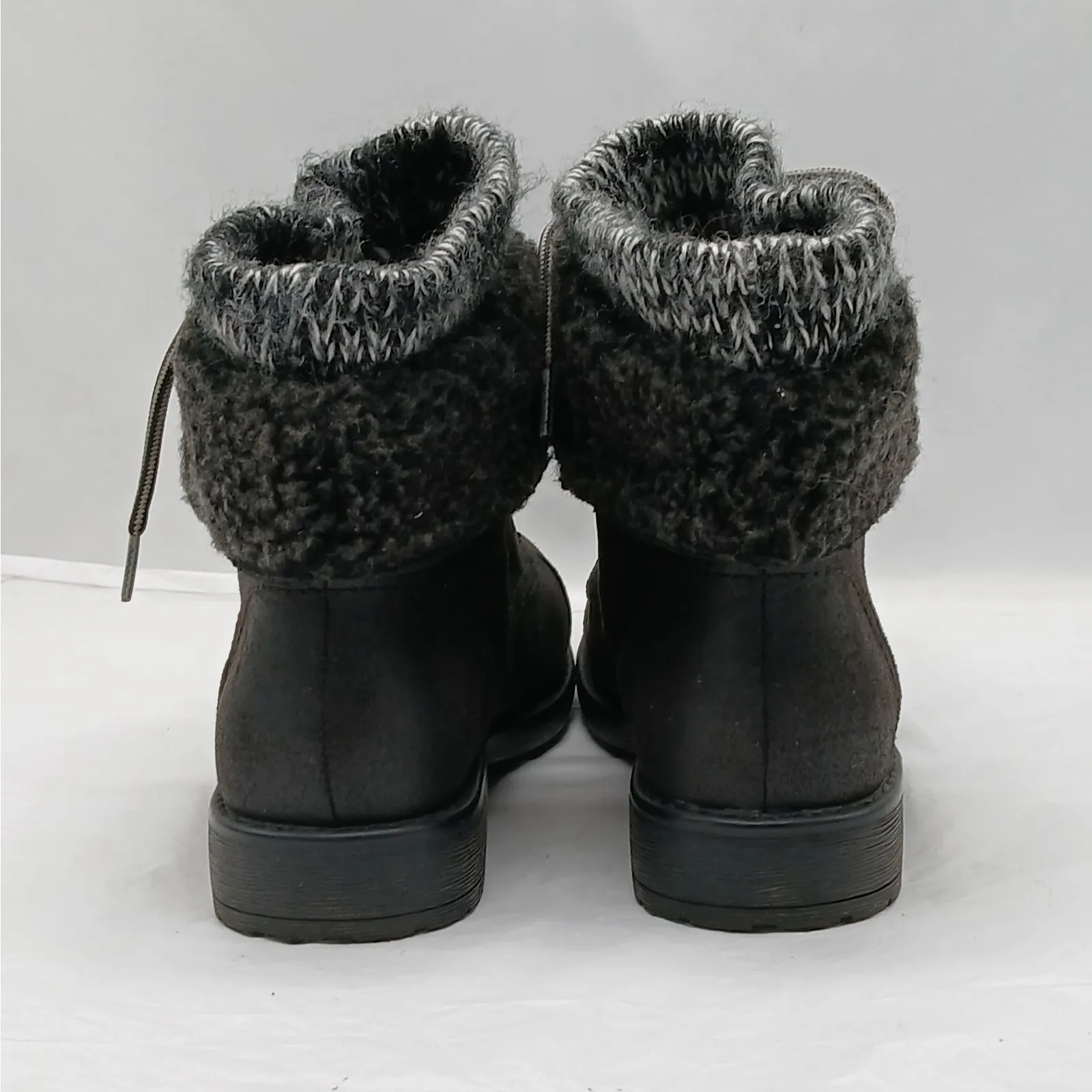 Cliffs By White Mountain Duena Hiking Boot Women 6W Black Faux Leather Gorpcore Size 6 - Image 3