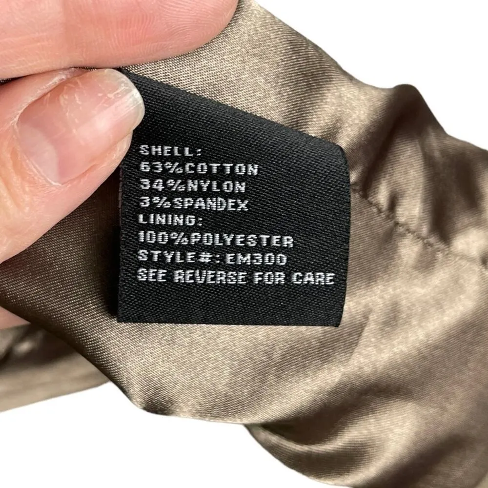 BLANC NOIR Belted Tailored Office Siren Trench Coat Ruffle Cuffs Medium Green - Image 14