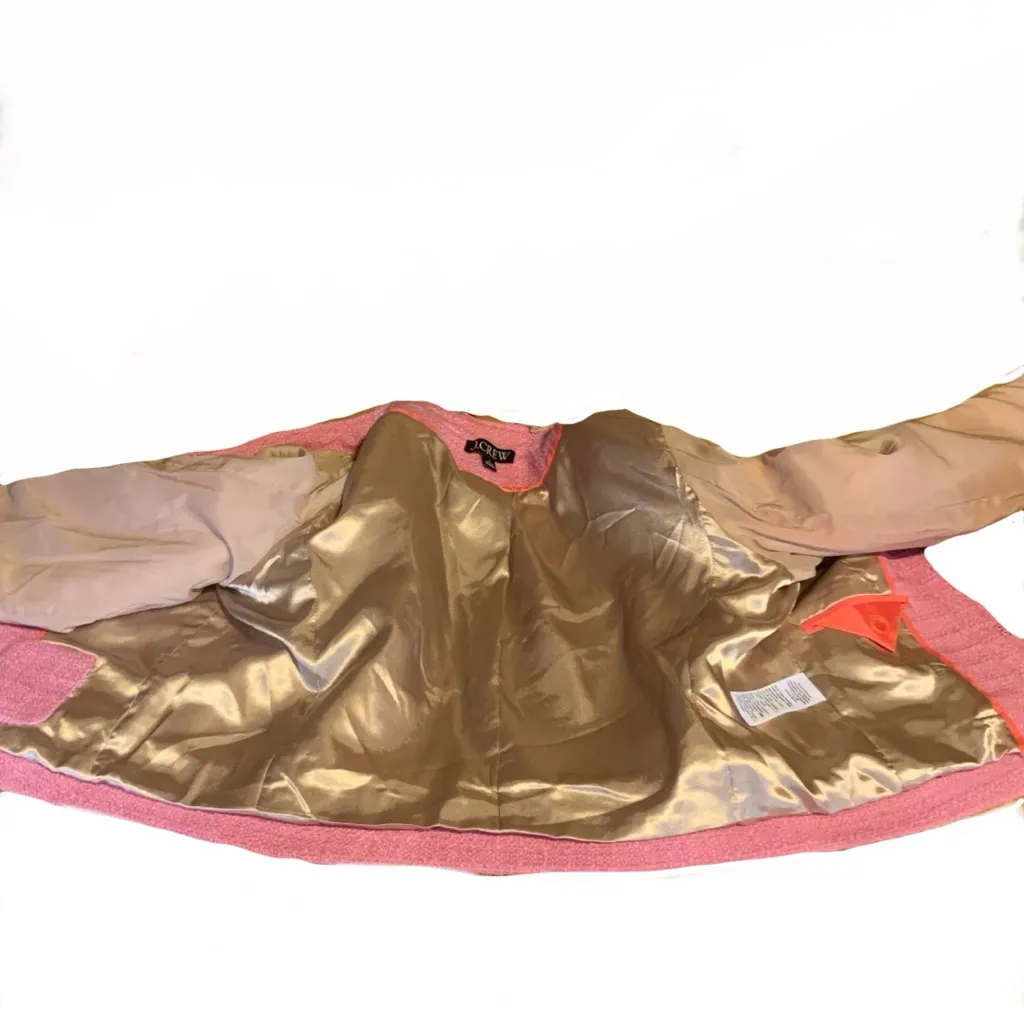 J. CREW PINK WOOL BLEND "COLLARLESS LADY JACKET IN MARITIME TWEED" BLAZER (4) - Image 9