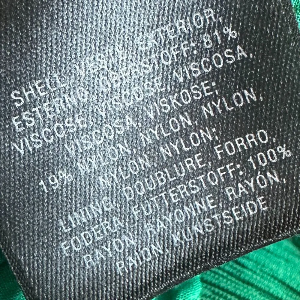 Moulinette Soeurs Anthropologie Green V-Neck Dress Midi 3/4 Sleeve Size 0P Women - Image 11