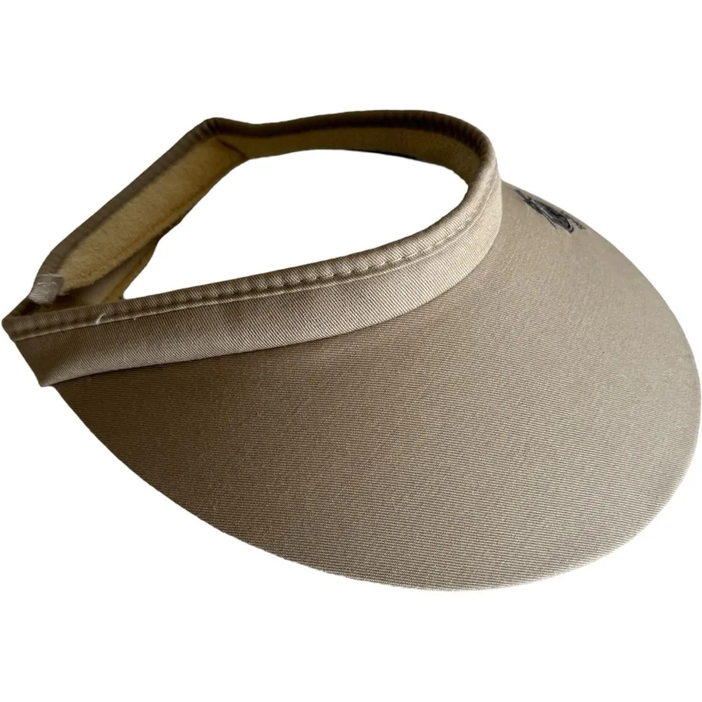 Imperial Sports Khaki Visor Hat Tan & Navy Blue Embroidered - Image 3
