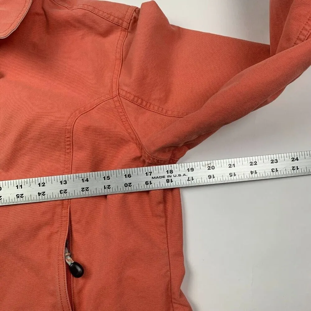 L.L. Bean Womens Full Zip Basic Jacket Coral Pink Size S Long Sleeve Pocket - Image 5