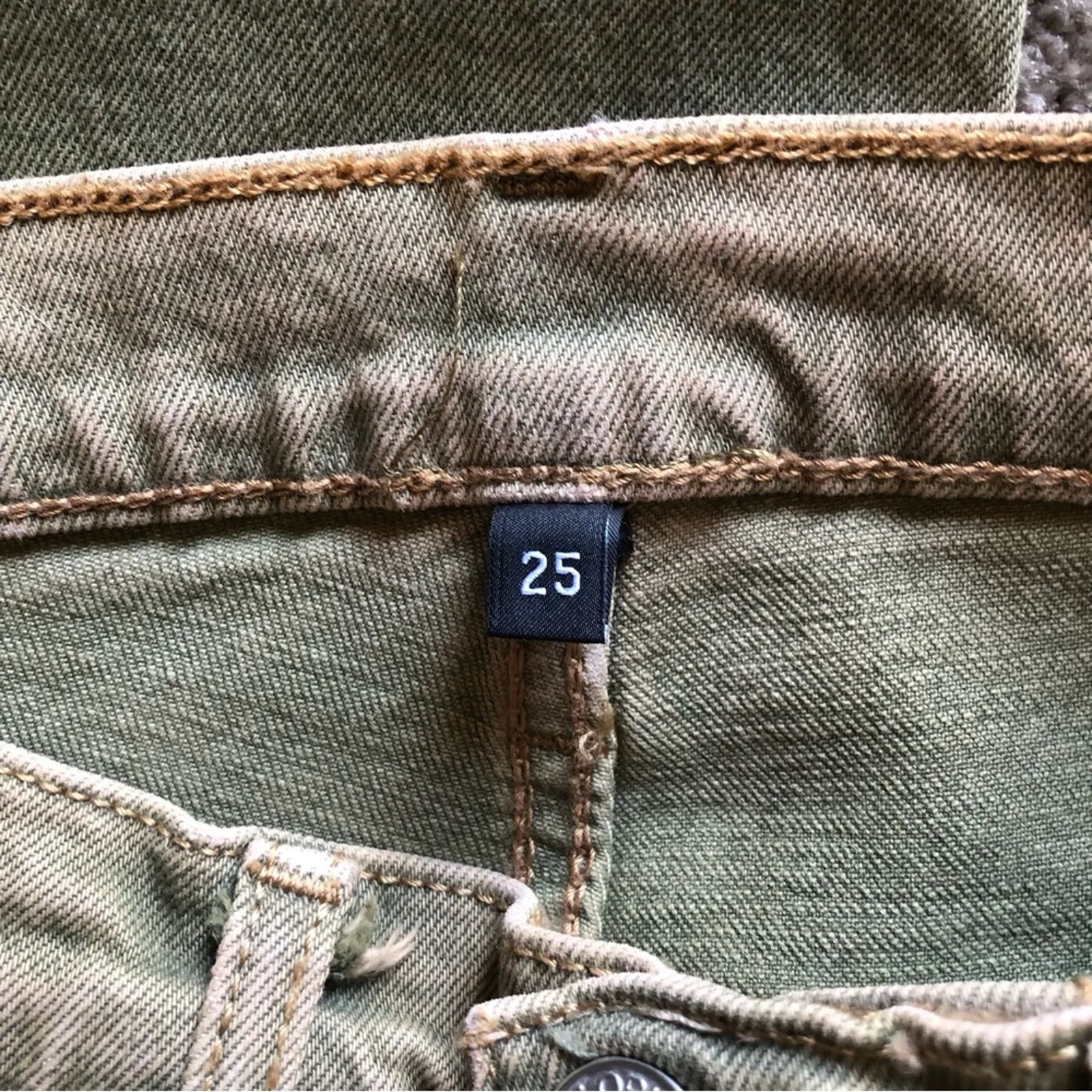 Re/Done NWT 90’s High Rise Loose Fit Button Fly Jeans Washed Sage Green Size 25 - Image 8