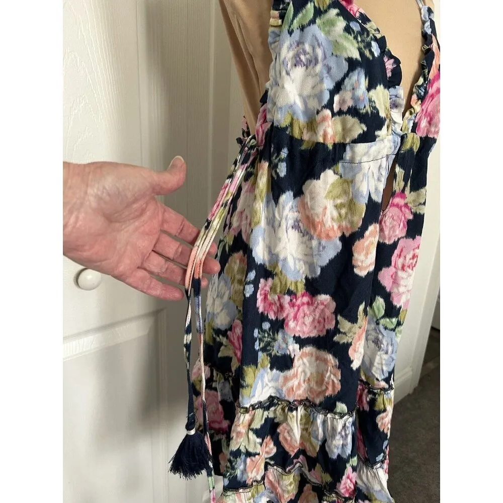 Maaji Midnight Garden Navy Blue Multi-Color Swim Cover Up Mini Dress Size S - Image 4