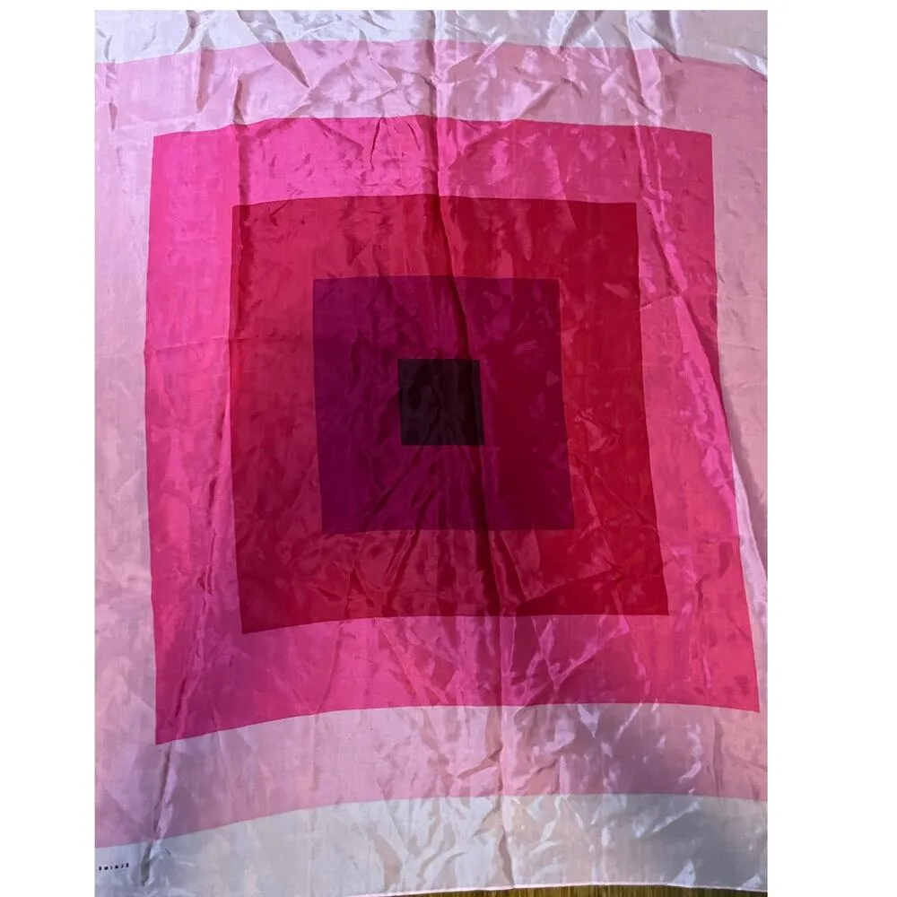 Elaine Gold Pink Square Scarf bold geometric pattern nested squares 80 cm - Image 5