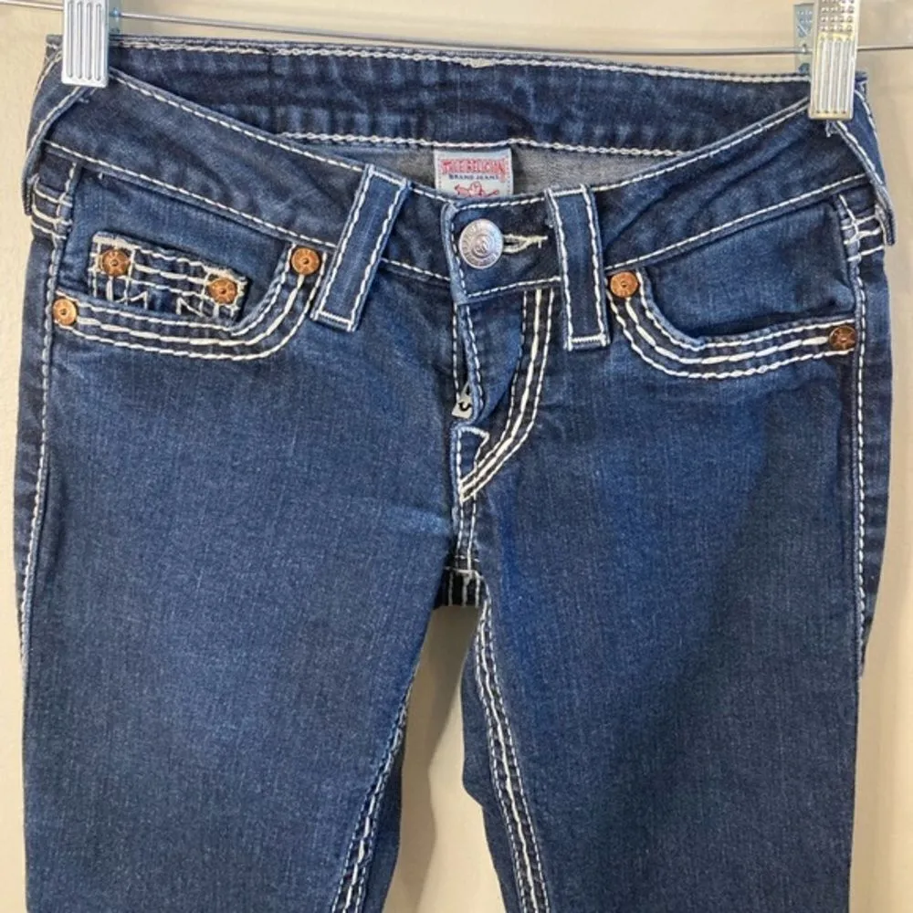 True Religion Jeans 24 skinny straight Vintage Denim Sexy Stretch Y2K - Image 8