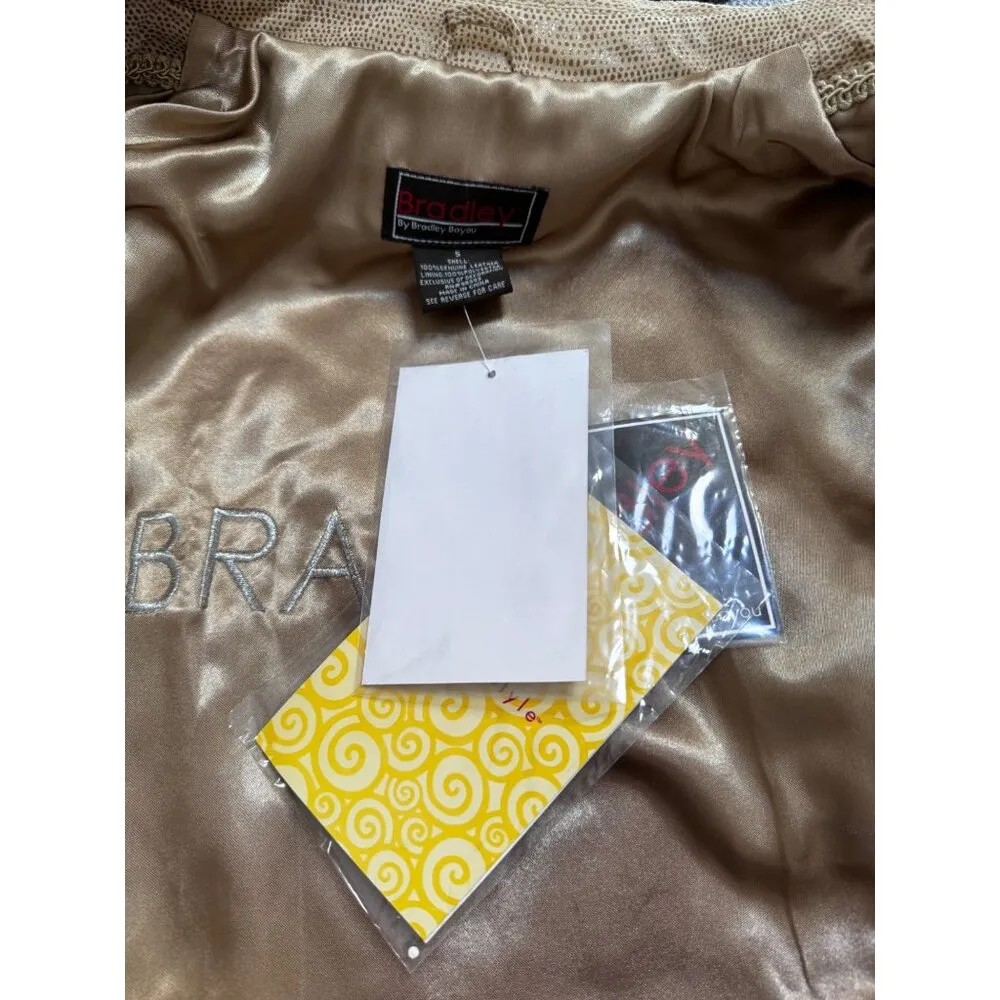 Bradley Leather collared Fitted Zip Up Jacket Size small New - Image 6