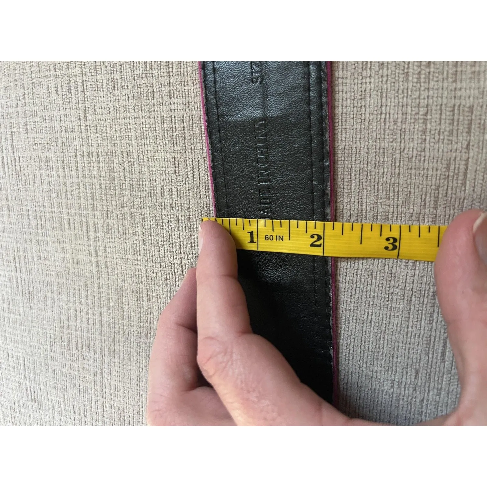 New York & Company Belt Womens Medium Pink Fabric Covered Buckle Wide Grommet - Image 7